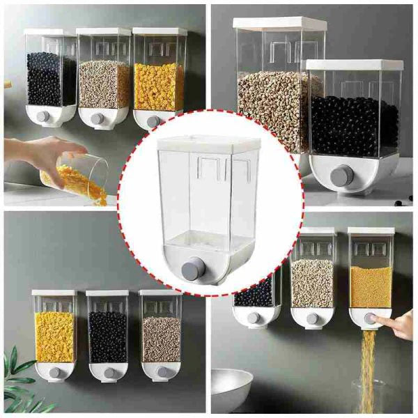 1.5kg 1500ml Self Adhesive Cereal Dispenser Wall Mounted Box (Mix/Random Color)