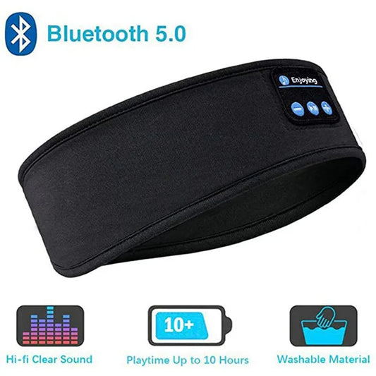 Wireless Bluetooth Headset Elastic Sports Headband Over the Ear Hairband Earbuds Music Sleeping Eye Mask Wireless Headphones