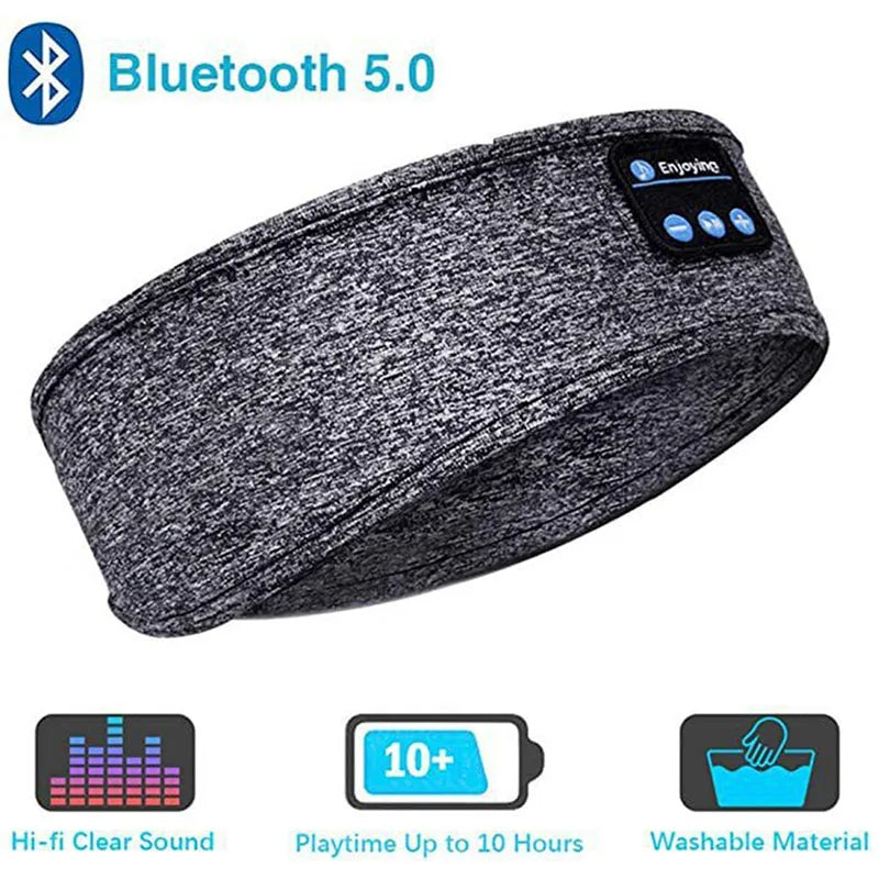 Wireless Bluetooth Headset Elastic Sports Headband Over the Ear Hairband Earbuds Music Sleeping Eye Mask Wireless Headphones