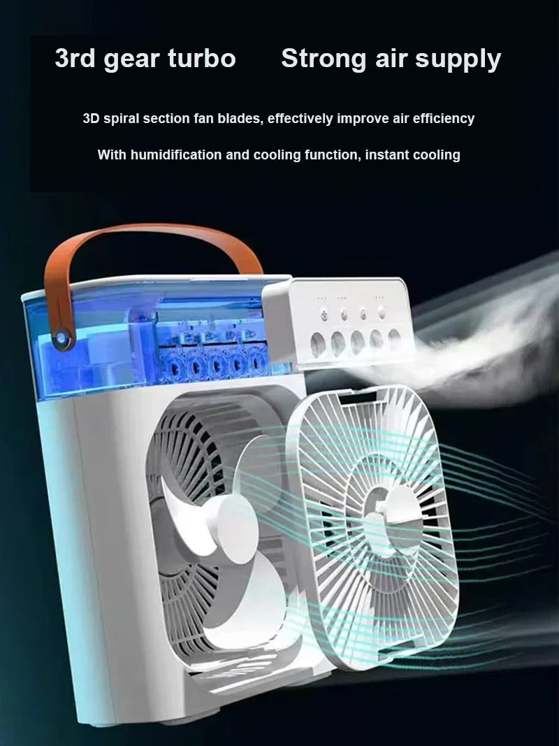 Portable LED Mist Cooling Fan